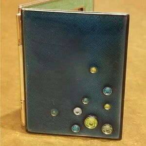 RARE JAY STRONGWATER BUBBLES COASTAL GROTTO FOLDING CRYSTAL ENAMEL DOUBLE FRAME